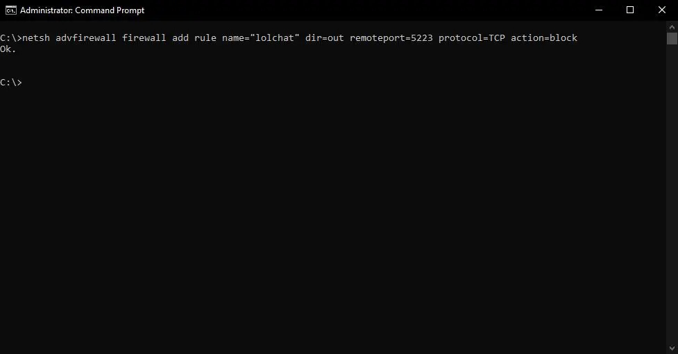 Firewall add rule lolchat